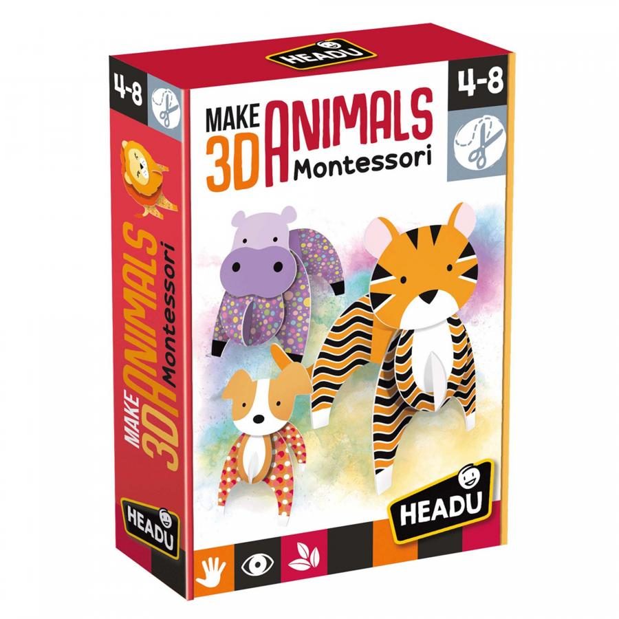 Направете 3D животни Монтесори HEADU