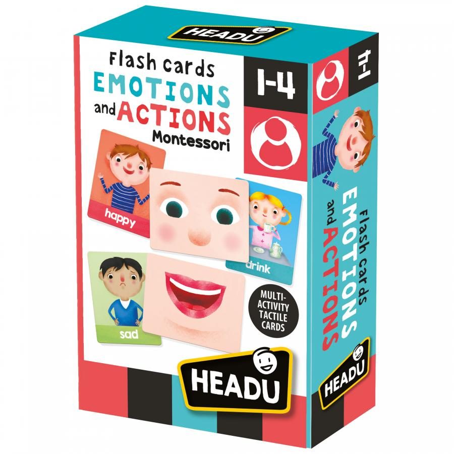Флаш карти Емоции и действия Монтесори HEADU