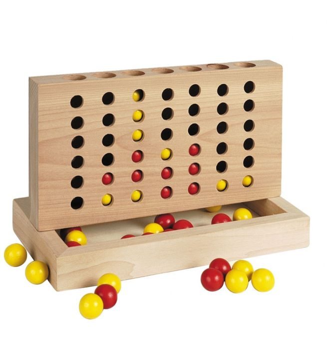 Дървена игра Goki - 4 в редица