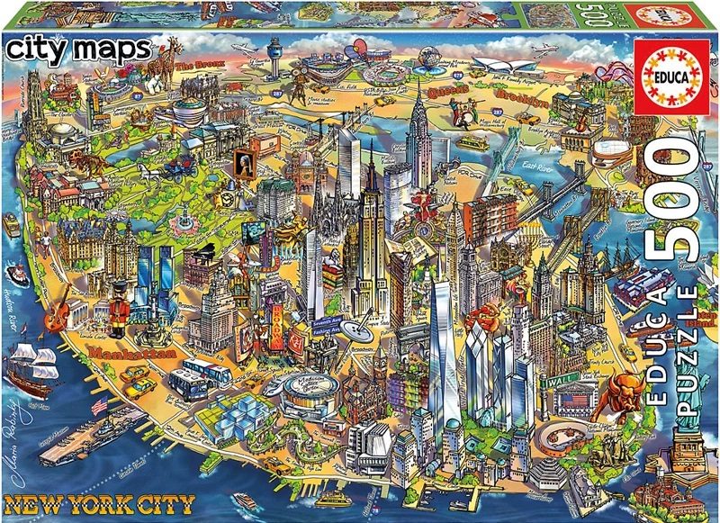ПЪЗЕЛ EDUCA 500 ЧАСТИ NEW YORK CITY MAP