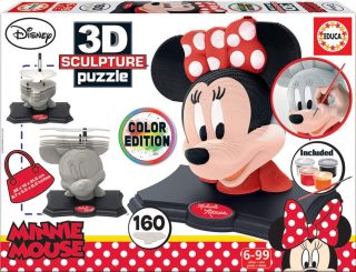 ПЪЗЕЛ EDUCA 160 ЧАСТИ 3D SCULPTURE PUZZLE MINNIE - Color Edition