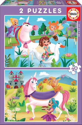 ПЪЗЕЛ EDUCA 2X20 UNICORNS AND FAIRIES