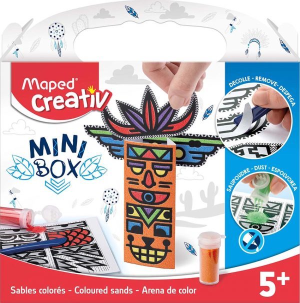 Креативен детски комплект Създай ТОТЕМ и оцвети с пясък - Maped Creativ MINI BOX - 907014