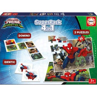 КОМПЛЕКТ ПЪЗЕЛ С ИГРИ 4 В 1 SUPERPACK SPIDERMAN EDUCA