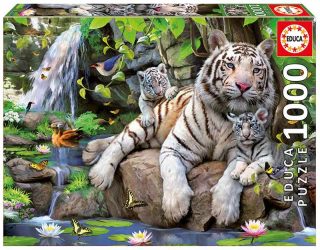 ПЪЗЕЛ EDUCA - 1000 BENGAL WHITE TIGERS