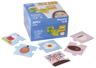 Образователен детски пъзел APLI Kids Произходът на храната, 12 теми