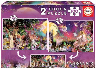 Пъзел Educa 2x100 части FAIRY TRIPTYCH