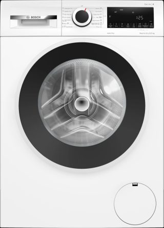 Bosch WNA13401BY SER4 Пералня със сушилня 8/5 кг, 1400 об/мин, Енергиен клас D (само пране A), Клас на центрофуга B, 1400 об/мин, Ниво на шум 70 dB, Wash & Dry 60 мин, Обем на барабана 60 л, Бял