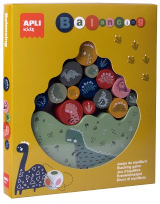 Дървена баланс игра със зар Apli - Динозаври