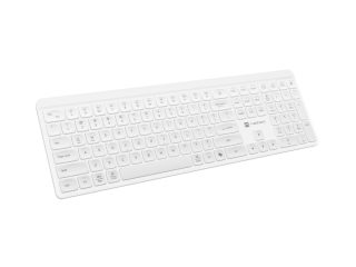 Natec Wireless Keyboard Tang US, BT+2.4GHz, Silent, Slim, White