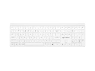 Natec Wireless Keyboard Tang US, BT+2.4GHz, Silent, Slim, White
