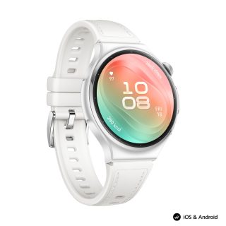 Huawei Watch 6, Leib-L19L, Бял, 42.3 мм, 1.38-инчов LTPO OLED цветен екран, 2.4 GHz, BT5.0 и BR+BLE, 64 GB; RAM 2GB, 4G LTE FDD, IP68, IP69, 5ATM, водоустойчив за гмуркане до 40 метра, NFC, батерия 3 дни, 540 mAh + Huawei FreeBuds 7i Conch-T010 Бял