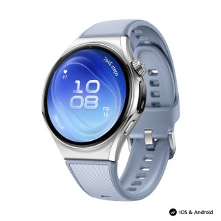 Huawei Watch 6, Niz-L19F, Blue, 46.4 mm, 1.5-inch LTPO OLED цветен екран, 2.4GHz, BT5.0 и BR+BLE, 64GB; RAM 2GB, 4G LTE FDD, NFC, IP68, IP69, 5ATM, 40-метрова водоустойчивост за гмуркане, 4.5 дни, 867 mAh + Huawei FreeBuds 7i Conch-T010 White