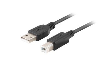 Lanberg Cable USB-A(M)->USB-B(M) 2.0 Ferrite 1.8m Box Black