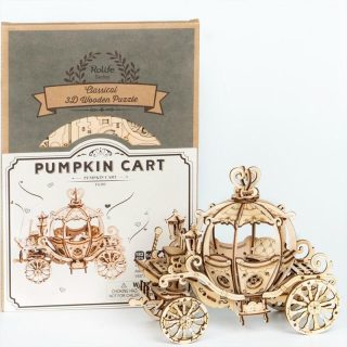 Дървен 3D Пъзел Pumpkin Cart Robotime