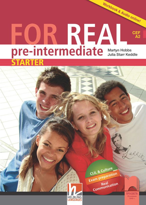 For Real pre-intermediate (A2). Starter. Преговорна книга за 11. клас