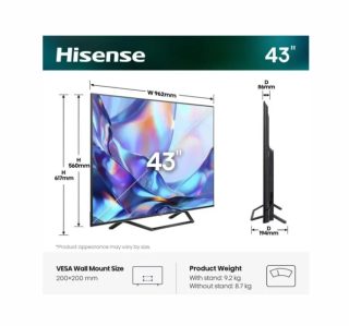 Hisense 43" A7S 4K Ultra HD QLED Smart TV