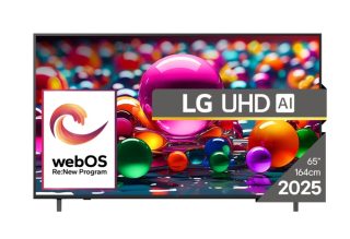 LG 65UA75003LA, 65" 4K UltraHD телевизор 4K (3840x2160), DVB-T2/C/S2, webOS 25 Smart, ThinQ AI, Alpha 7 AI процесор, WiFi, HDR10 pro, HLG, ALLM/HGiG, 4K Upscaling, AI Sound pro, Multiple View, HDMI eARC, LAN, USB, Bluetooth, Google Cast, 2 Pole Stand, Черен
