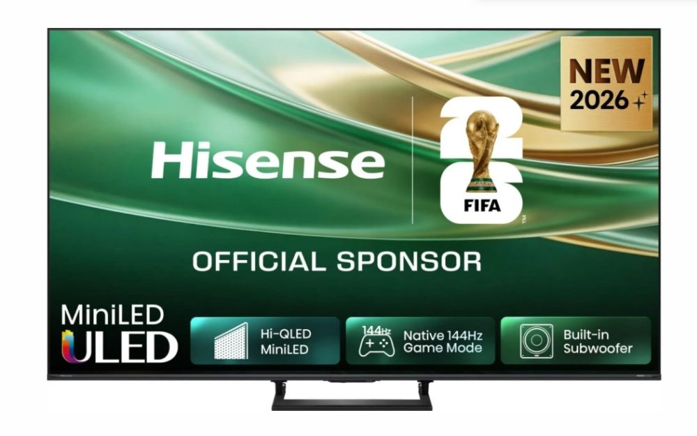 Hisense 55" E8S, 4K Ultra HD 3840x2160, ULED, Quantum Dot, 144 Hz, HDR 10+, HLG, Dolby Vision, DTS Virtual X, Smart TV, WiFi, Light Sensor, BT, Anyview Cast, 4xHDMI, 2xUSB, LAN, CI+, DVB-T2/C/S2, Single Stand, Black