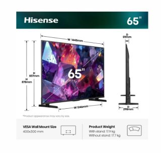 Hisense 65" E7S Pro 4K Ultra HD QLED Smart TV