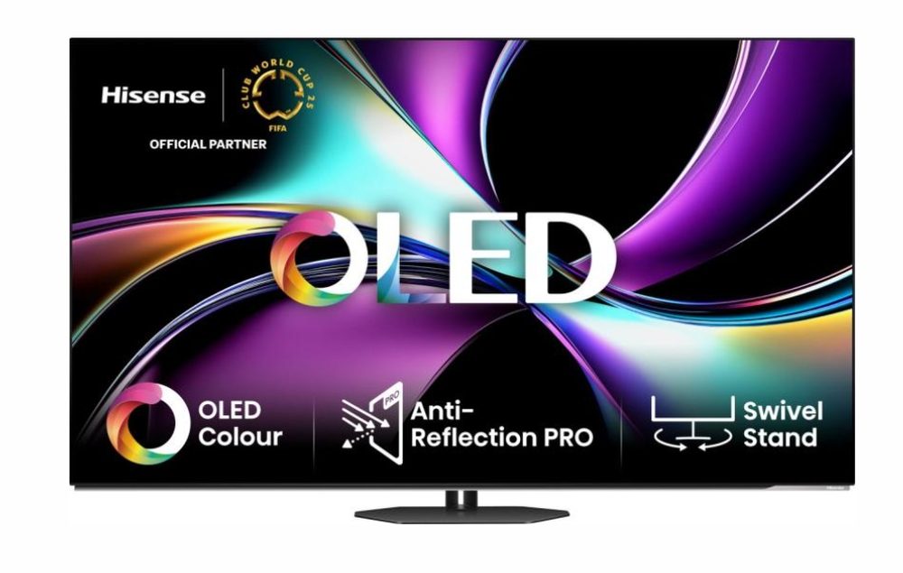 Hisense 55" A85Q, 4K UHD OLED Smart TV, 120Hz, 1000 nits, HDMI 2.1, Game Mode Pro, AMD FreeSync Premium, Dolby Vision IQ & Atmos, Bluetooth, Alexa Built-in, Black