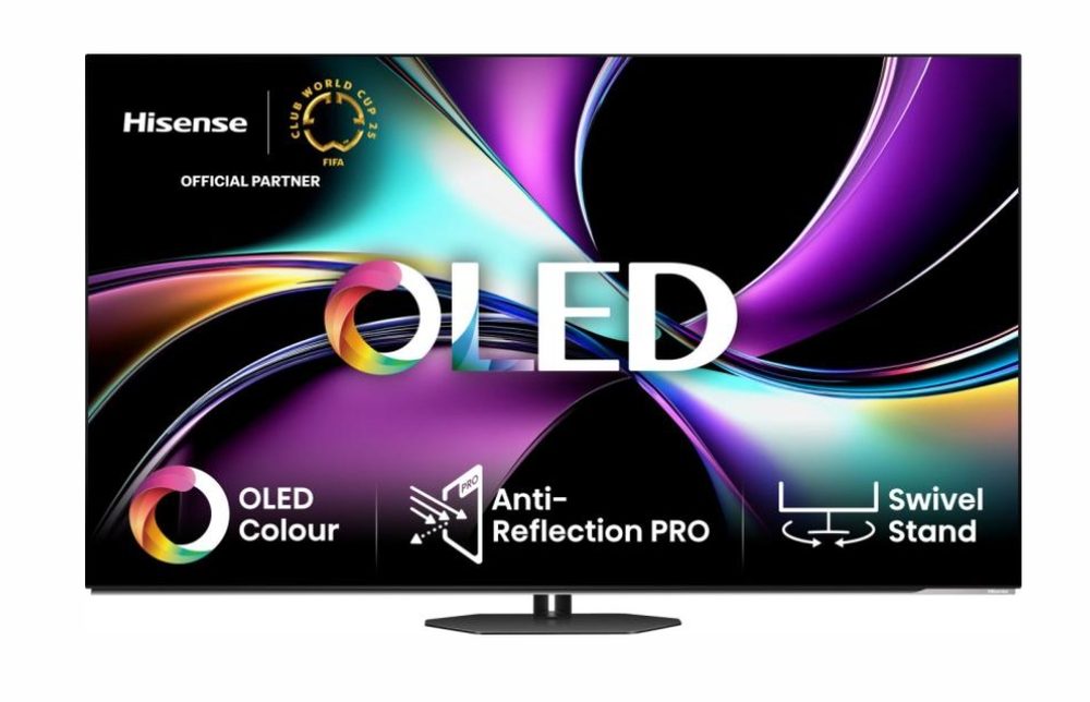 Hisense 65" A85Q, 4K UHD OLED Smart TV, 120Hz, 1000 nits, HDMI 2.1, Game Mode Pro, AMD FreeSync Premium, Dolby Vision IQ & Atmos, Bluetooth, Alexa Built-in, Черен