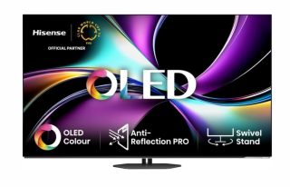 Hisense 65" A85Q, 4K UHD OLED Smart TV, 120Hz, 1000 nits, HDMI 2.1, Game Mode Pro, AMD FreeSync Premium, Dolby Vision IQ & Atmos, Bluetooth, Alexa Built-in, Черен