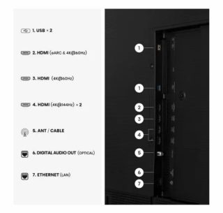 Hisense CanvasTV 65" QLED 4K Ultra HD Smart TV, 144Hz, черен