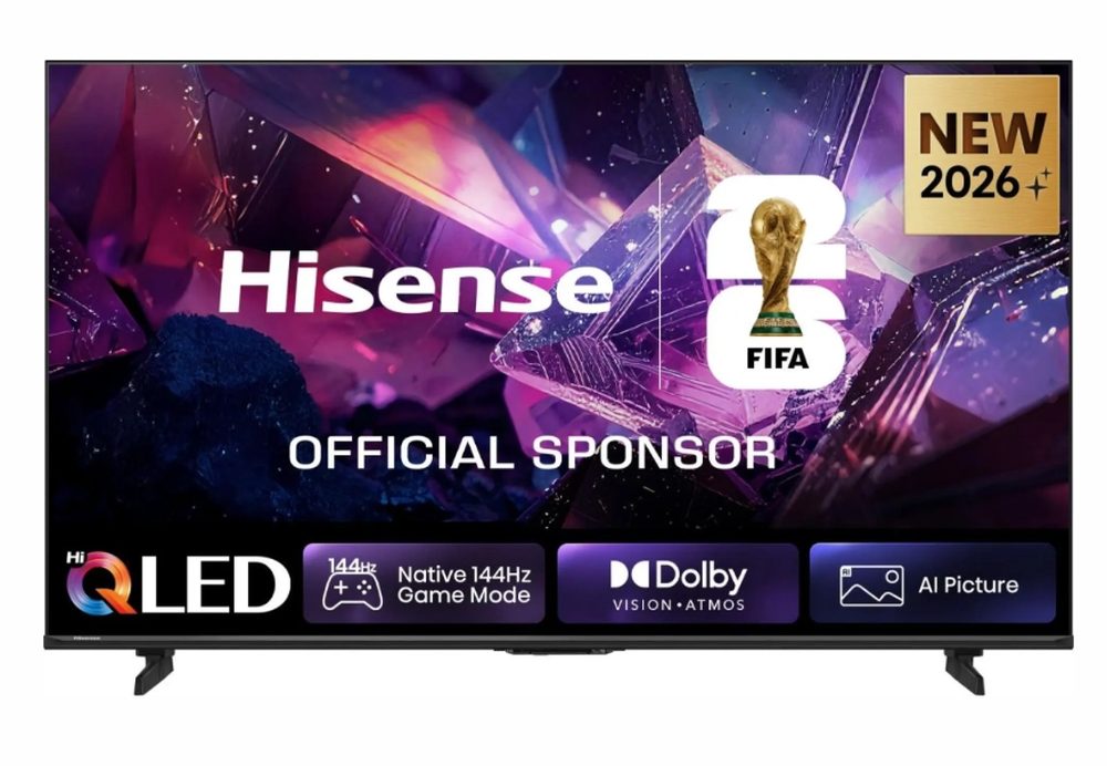 Hisense 85" E7S Pro, 4K Ultra HD 3840x2160, QLED, Quantum Dot, 144Hz, HDR 10+ adaptive, HLG, Dolby Vision, Hi-Concerto, Dolby Atmos, Smart TV, WiFi 5GHz, WiFi Direct, Light Sensor, BT, Anyview Cast, 4xHDMI, 2xUSB, LAN, CI+, DVB-T2/C/S2, Черен