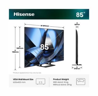 Hisense 85" U7SE 4K Ultra HD Smart TV