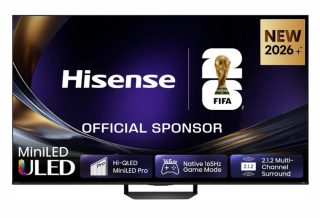 Hisense 85"U7S Pro, 4K Ultra HD 3840x2160, ULED, FALD, Quantum Dot, 165Hz, IPS, HDR 10+, HLG, Dolby Vision IQ, Dolby Atmos, Smart TV, WiFi 5GHz, WiFi Direct, BT, Anyview Cast, светлинен сензор, дистанционно със слънчево захранване, 4xHDMI, 2xUSB, LAN, CI+, DVB-T2/C/S2, Черен