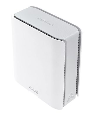 Asus Mesh WiFi система, ZenWiFi BT8 1PK, BE14000, Tri-Band, покритие до 280m2, Tri-Core 1.8GHz CPU, 128MB/1GB Flash/RAM, 2.5G двоен порт, Smart Home Master SSIDs, AiProtection Pro, Adaptive QoS, VPN сървър/клиент, IPTV, OFDMA, AiMesh, Бял