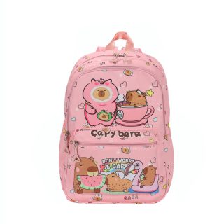 Раница Capybara детска, с две отделения, розова