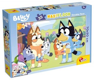 Двулицев пъзел за оцветяване Lisciani - Bluey - 35 части