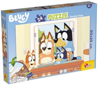 Двулицев пъзел за оцветяване Lisciani - Bluey - 24 части