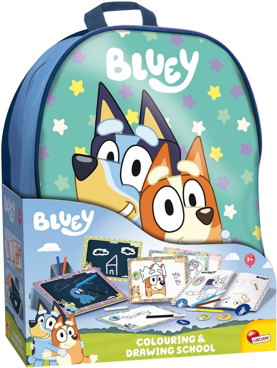 Комплект за рисуване и оцветяване Lisciani - Bluey - в раница