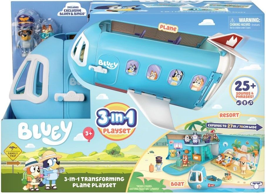 Игрален комплект 3 в 1 Moose Bluey - Самолет