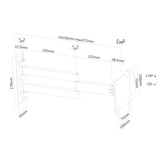 Neomounts Flat Screen Wall Mount (3 pivots & tiltable)