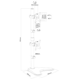 Neomounts Flat Screen Desk Mount (stand) for 2 Monitor Screens