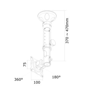 Neomounts Flat Screen Ceiling Mount (Height: 37-47 cm)