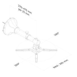 Neomounts Projector Wall Mount (дължина: 37-47 см = ултра къс проекционен обхват), черен