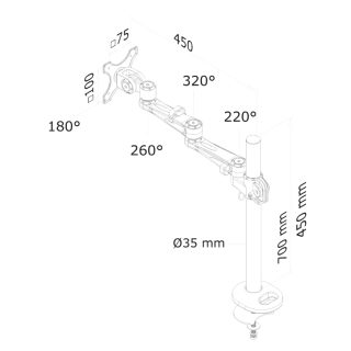 Neomounts Flat Screen Desk Mount (grommet)