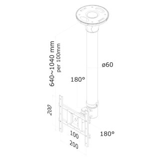 Neomounts Flat Screen Ceiling Mount (Height: 64-105 cm)