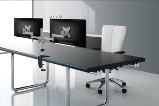 Neomounts Flat Screen Desk Mount (clamp/grommet) за 2 монитора