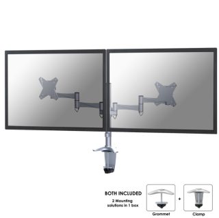 Neomounts Flat Screen Desk Mount (clamp/grommet) за 2 монитора