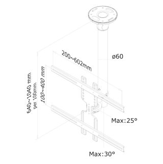 Neomounts Flat Screen Ceiling Mount (Height: 64-105 cm)
