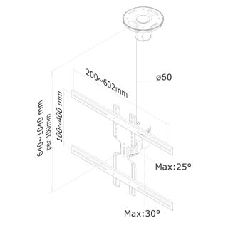 Neomounts Flat Screen Ceiling Mount (Height: 64-105 cm)