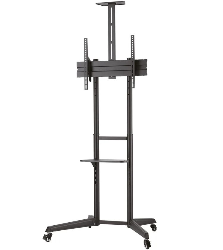Neomounts Mobile Floor Stand incl. AV- and cam shelf (height adjustable: 128.5-145 cm)