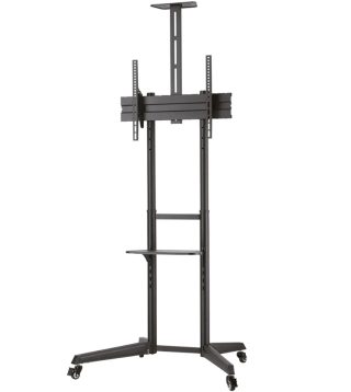 Neomounts Mobile Floor Stand incl. AV- and cam shelf (height adjustable: 128.5-145 cm)