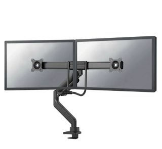 Neomounts Screen Desk Mount 2 screens (topfix clamp & grommet) for 2 Monitor Screens, Black